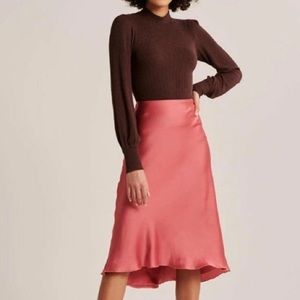 ABERCROMBIE Satin Midi Skirt | XS